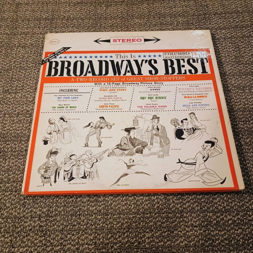 This Is Broadway's Best 2-LP Vinyl Columbia Masterworks B2WS 1 Stereo Showtunes